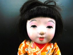 japanese girl orange print a